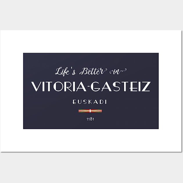 VITORIA-GASTEIZ Basque Country Euskadi Spain Flag Wall Art by French Salsa